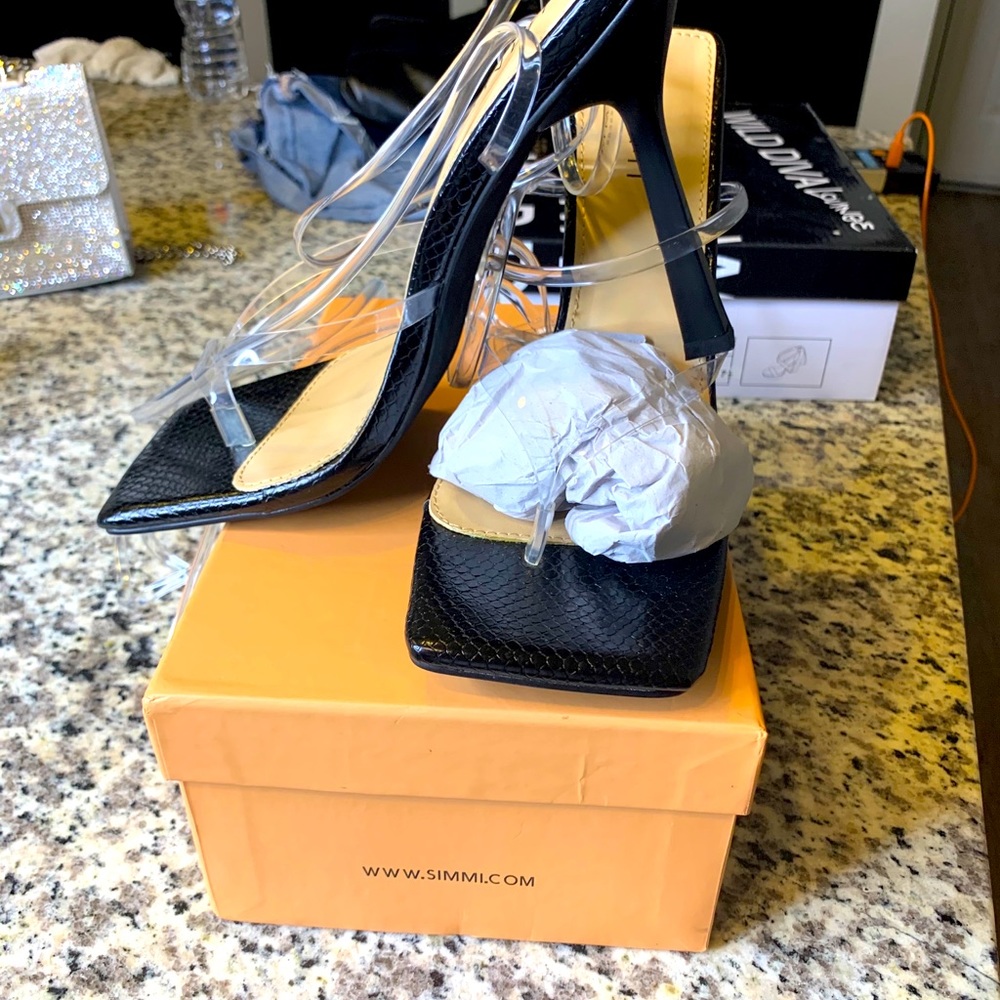 Lace up thigh high heels